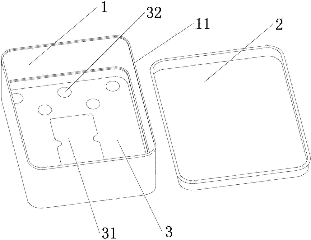 Metal box for packing box and ashtray