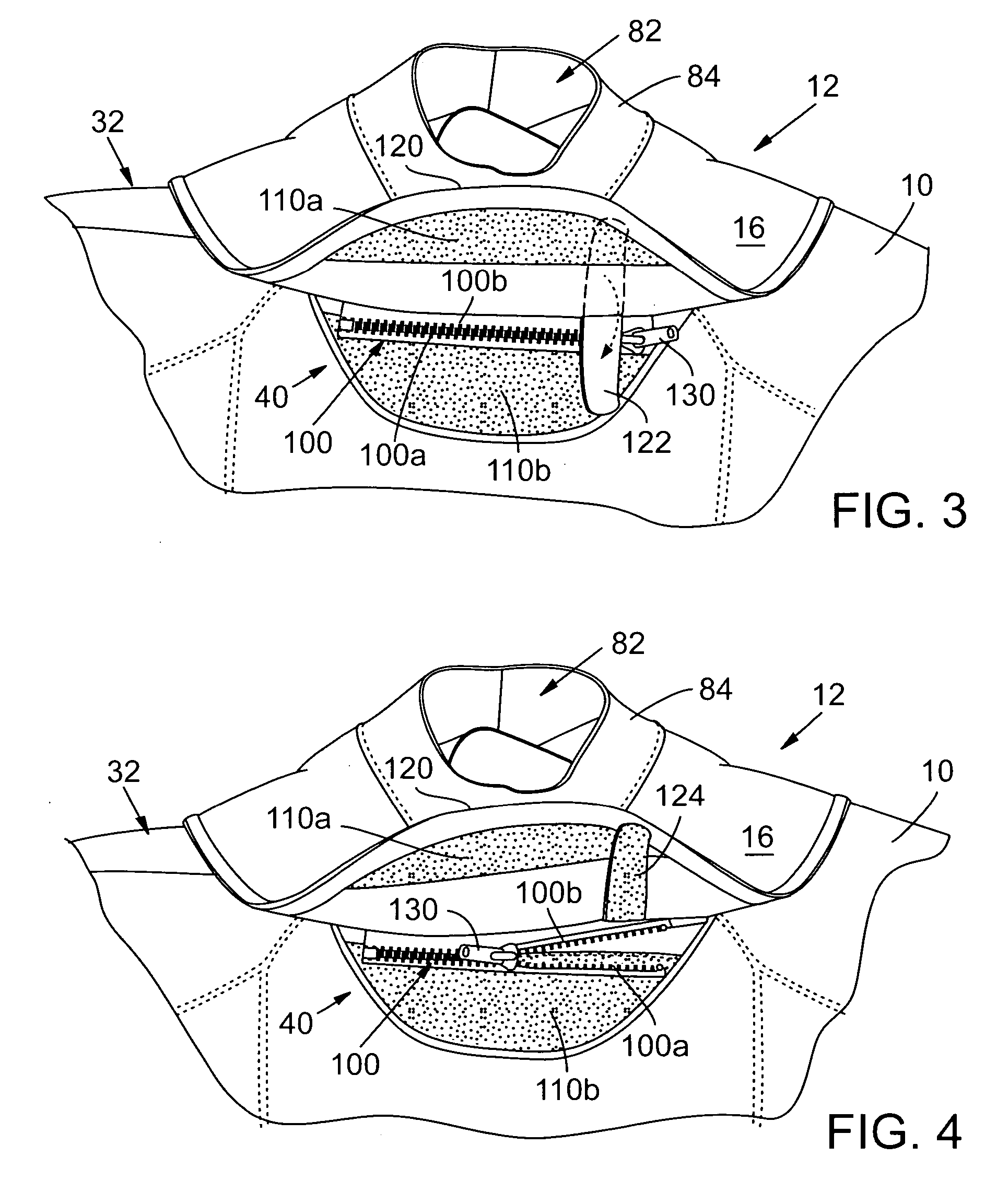 Wetsuit with flush resistant through shoulder entry system