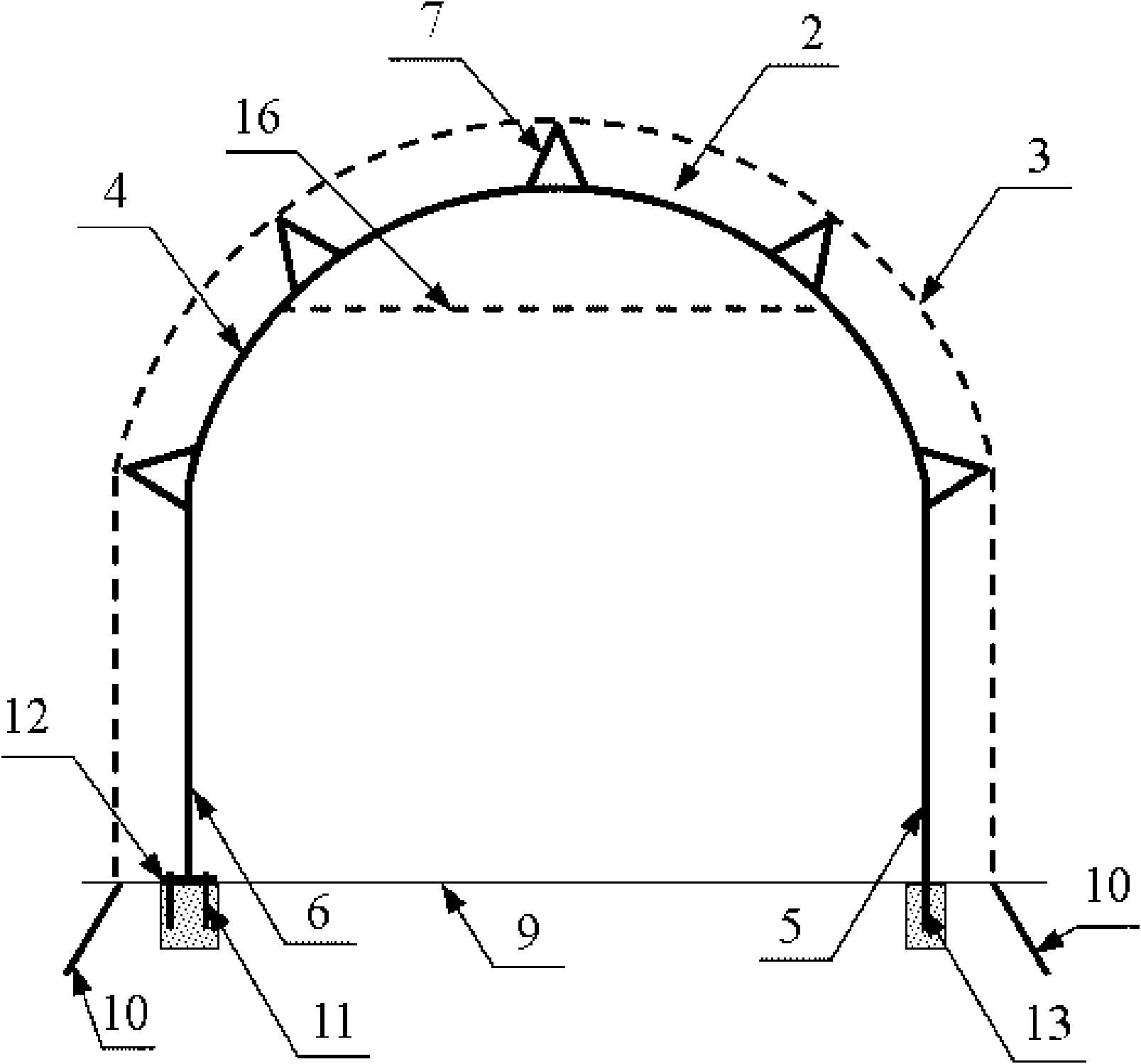 Flexible hangar tunnel used for isolating and protecting flying rocks or falling rocks