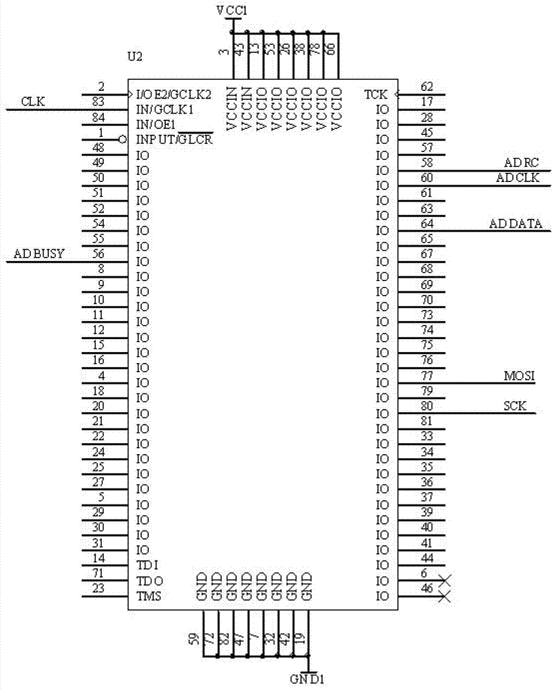 Complex programmable logic device (CPLD) programme based test system of analog-to-digital (AD) converter