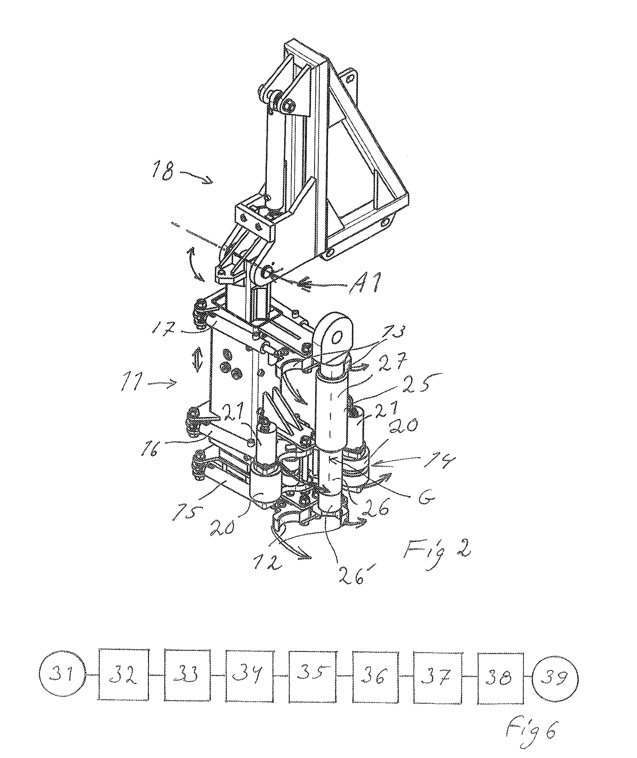 Handling device and method for handling drill string components in rock drilling and rock drill rig