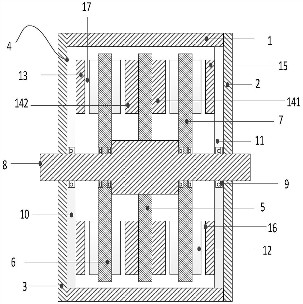 An electromagnetic multi-stage adjustable inertial capacitance variable damping device