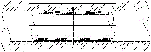 Built-in water-blocking pin in middle connection part of all-insulated pipe bus