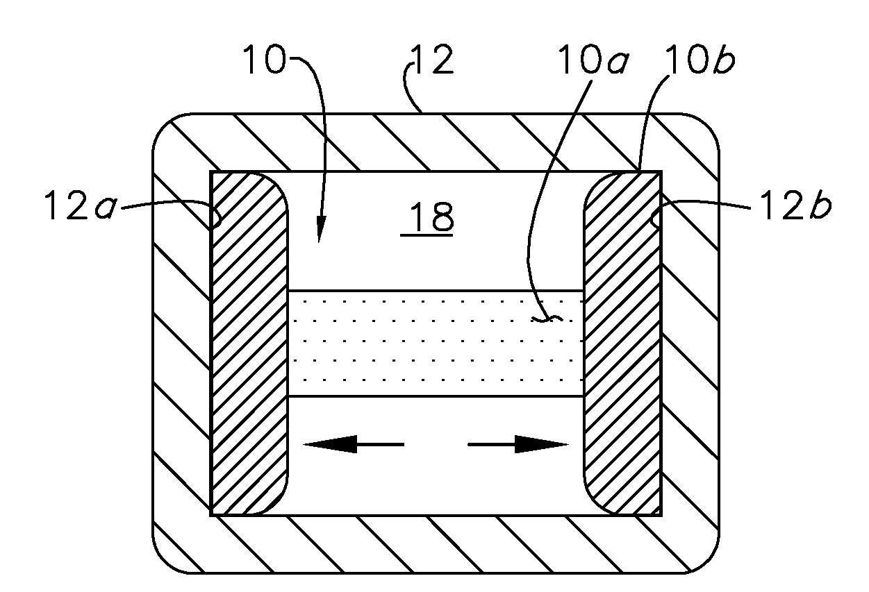 Active material inserts for use with hollow structures