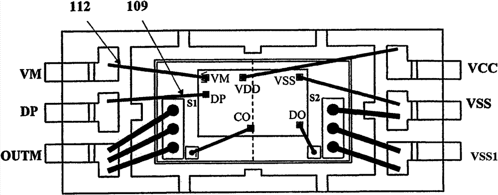 A semiconductor device package using discrete conductive layer to re-select bonding line path