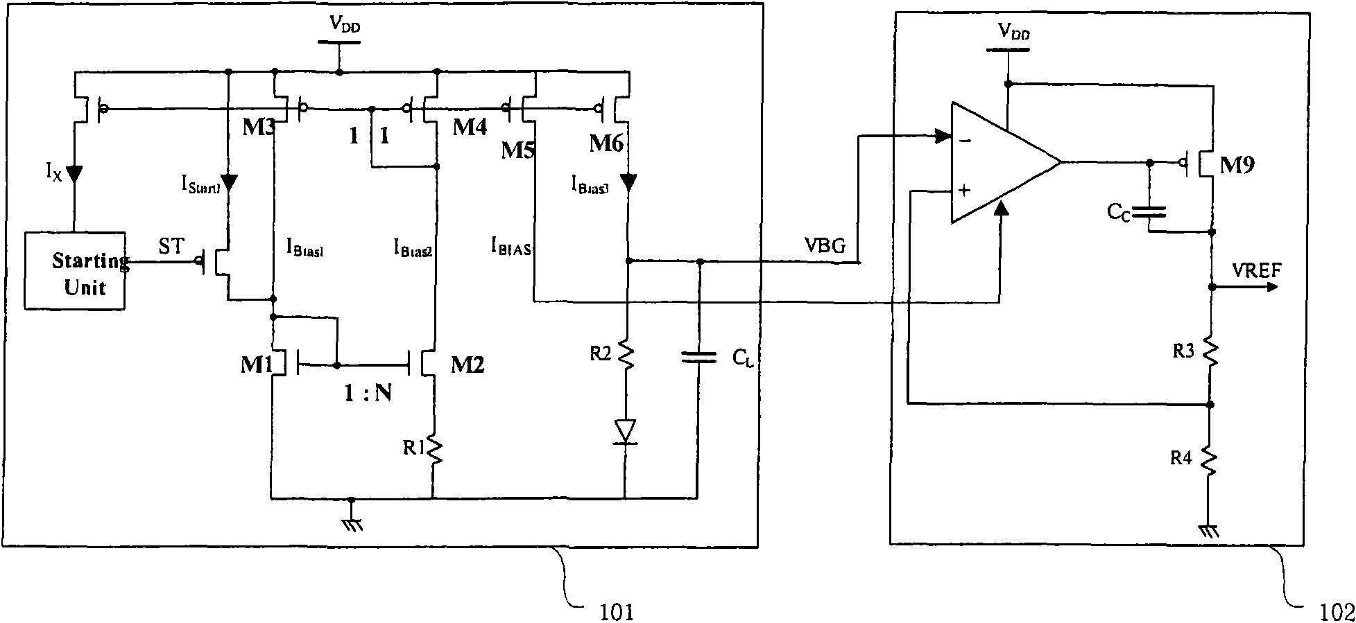 Voltage stabilizing circuit for preventing overshoot and reference circuit
