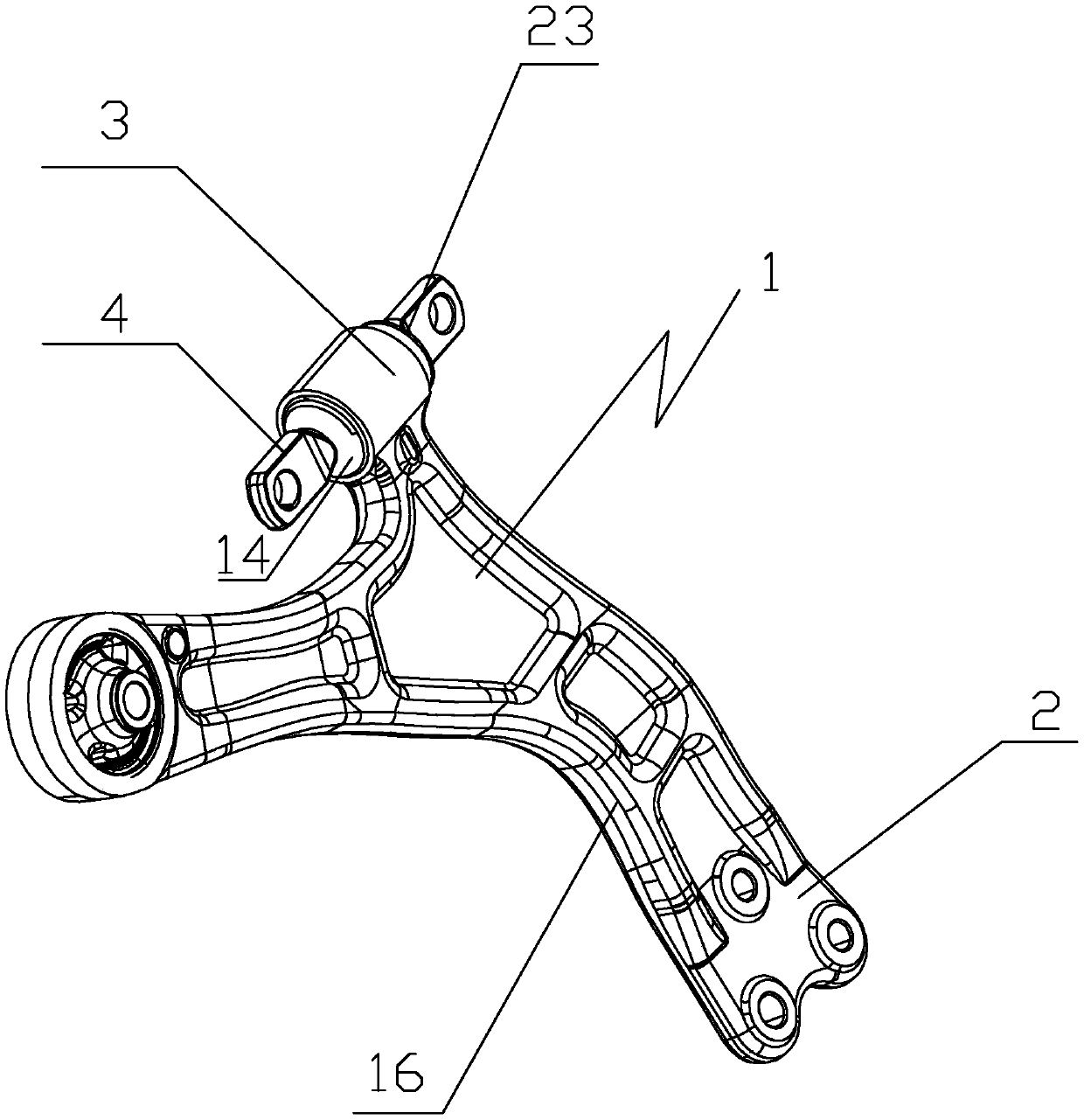 A car front lower swing arm assembly