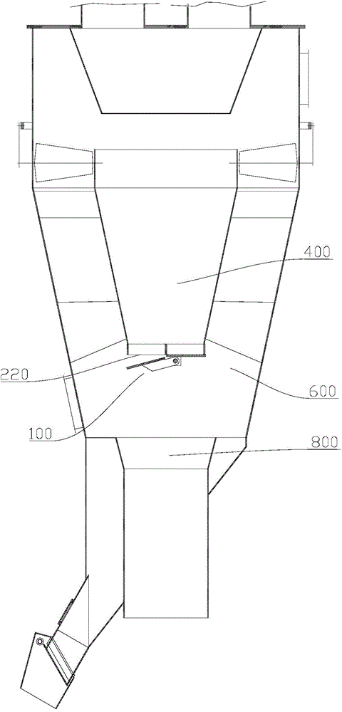 Inner cone powder return air locking valve and coarse and fine powder separator