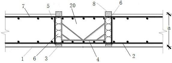 A post-casting tape inflatable arc angle rectangular hose side formwork support construction method