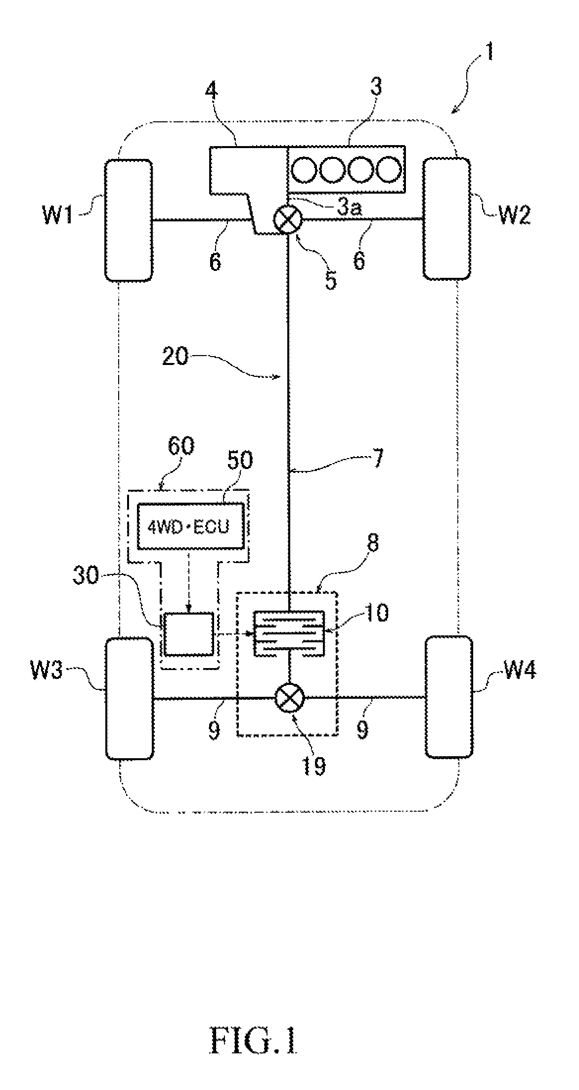 Hydraulic control device for drive power distribution device