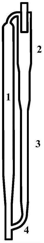 Circulating fluidized bed with semi-conical descending section
