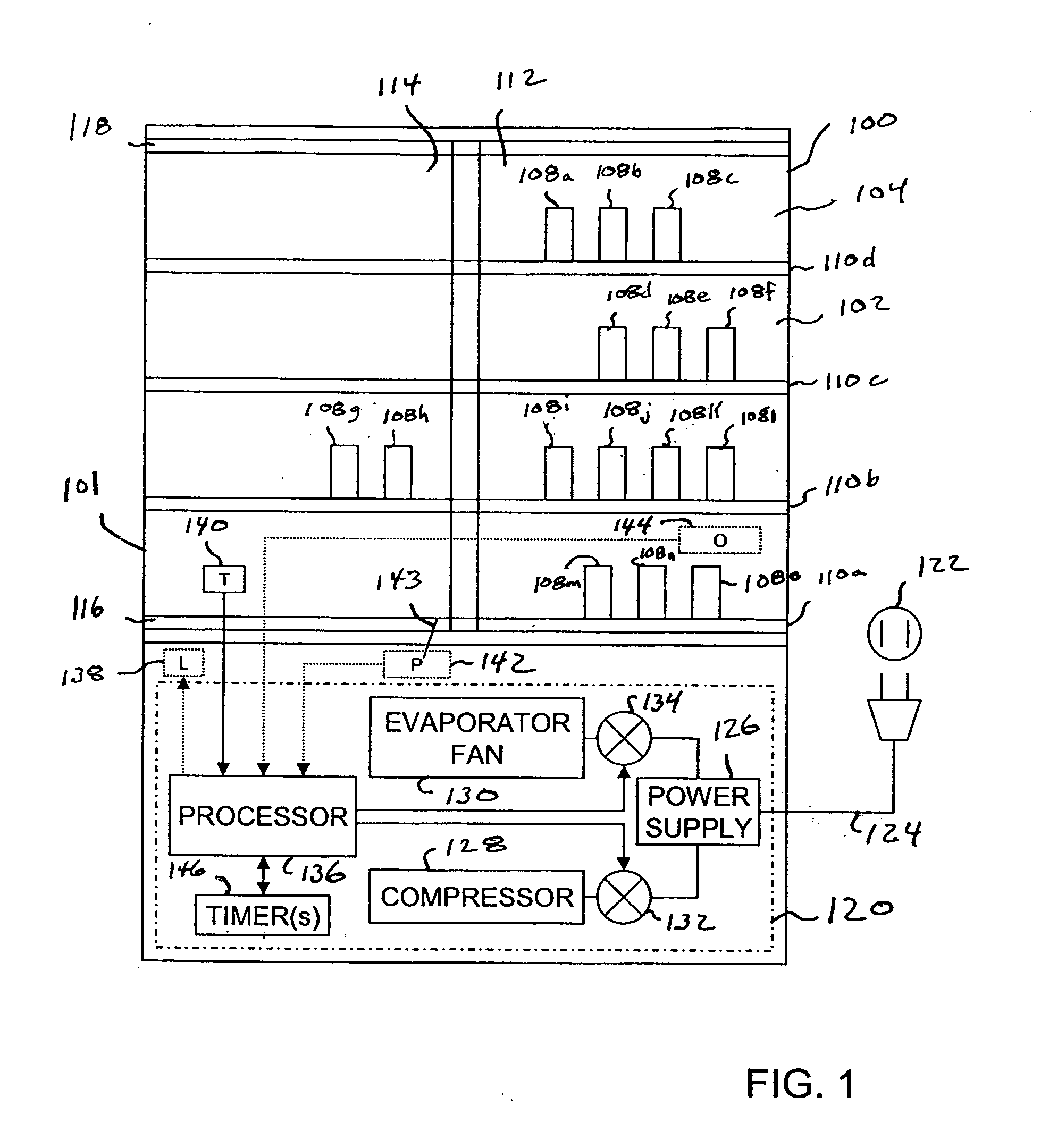 Method and apparatus for power management control of a cooling system in a consumer accessible appliance