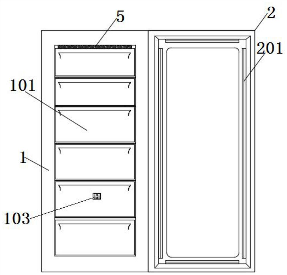 Air pressure adjusting micro-frosting device of vertical freezer