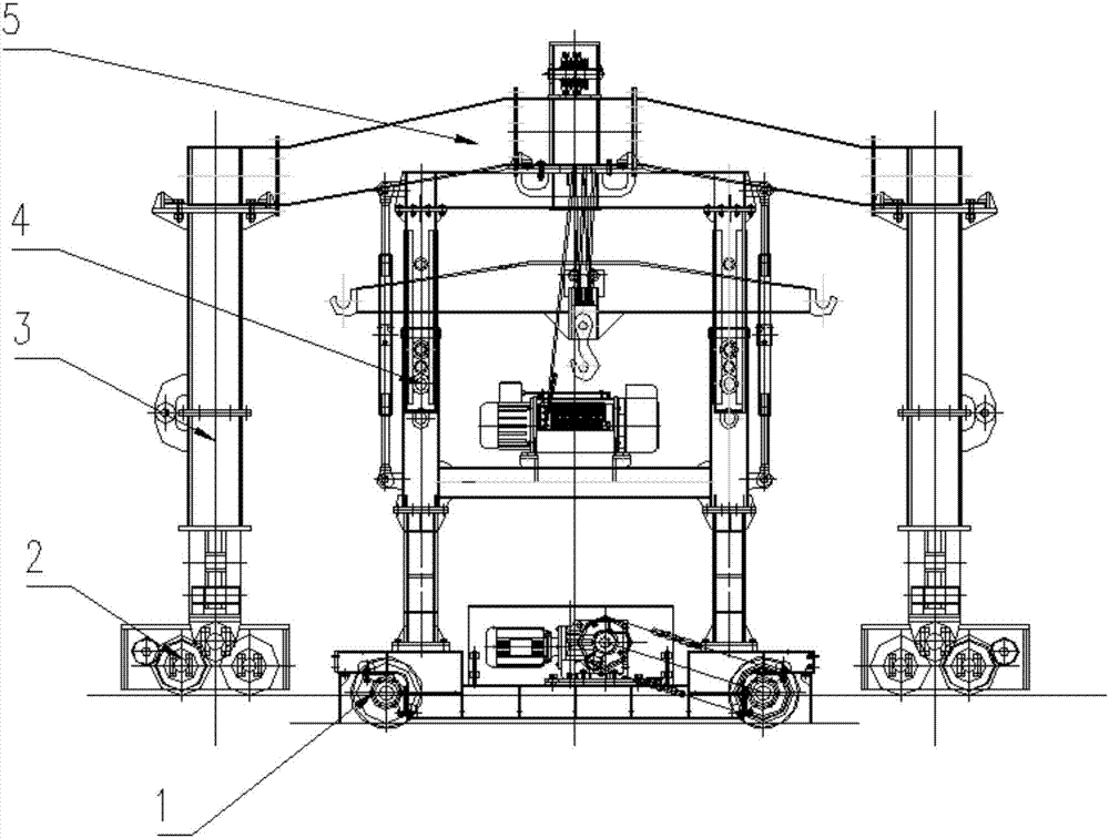 A rail-travel and wheel-travel combined tunnel rail-laying crane and construction method
