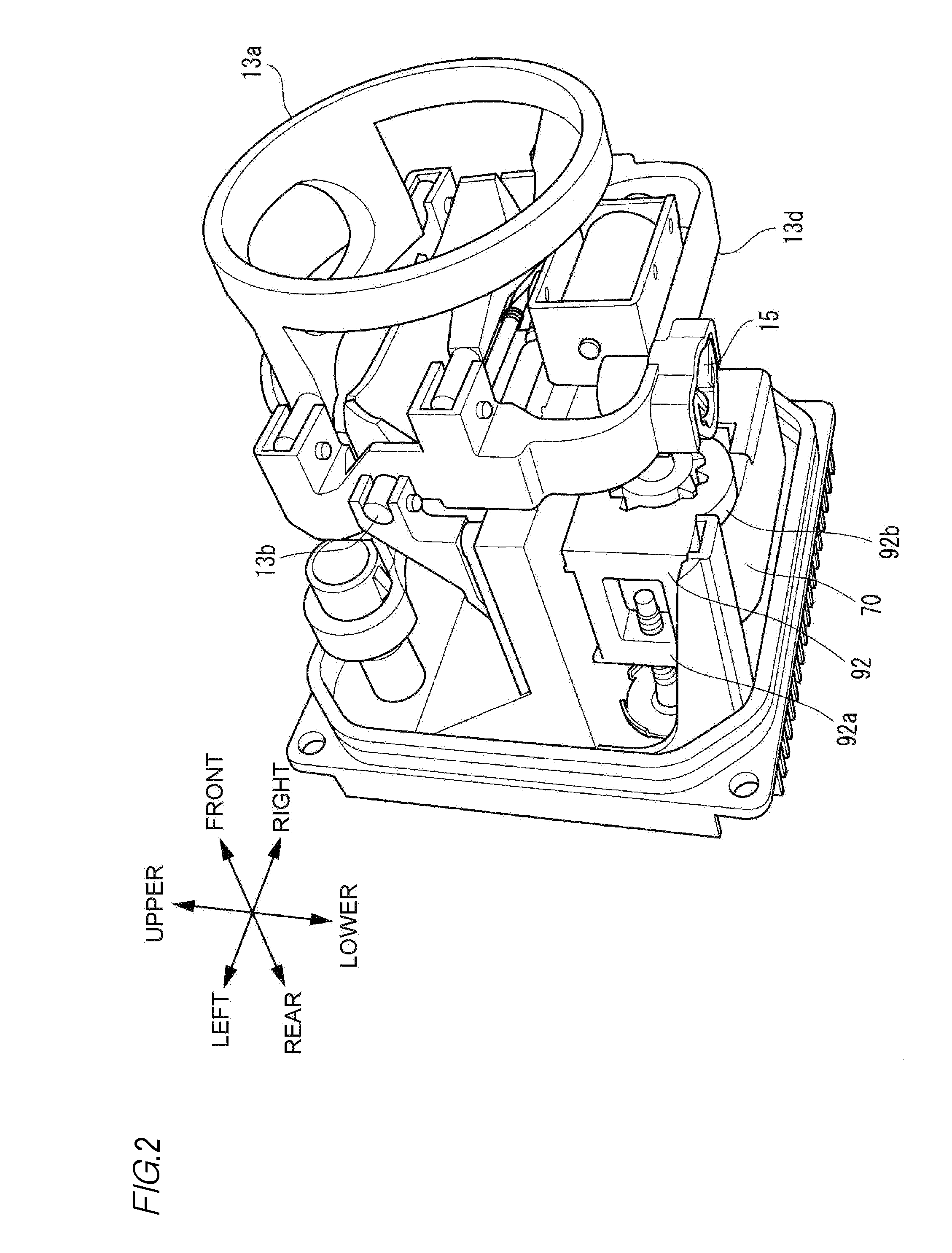 Actuator and vehicle lighting device
