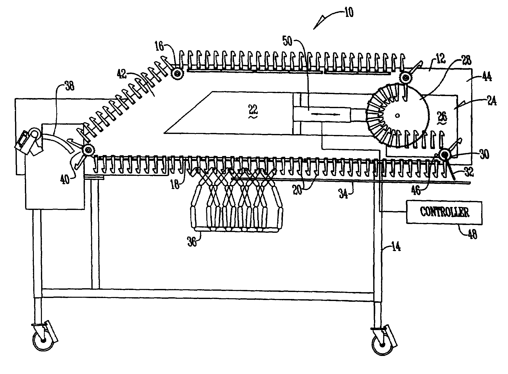 Conveyor system with moveable drop point