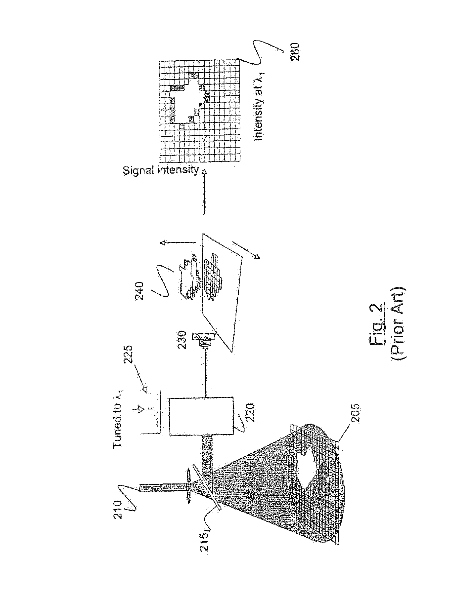 Method and apparatus for compact spectrometer for multipoint sampling of an object