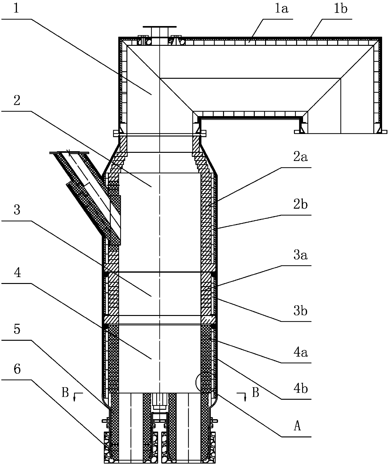 Low-chrome refractory material RH refining furnace and building method thereof