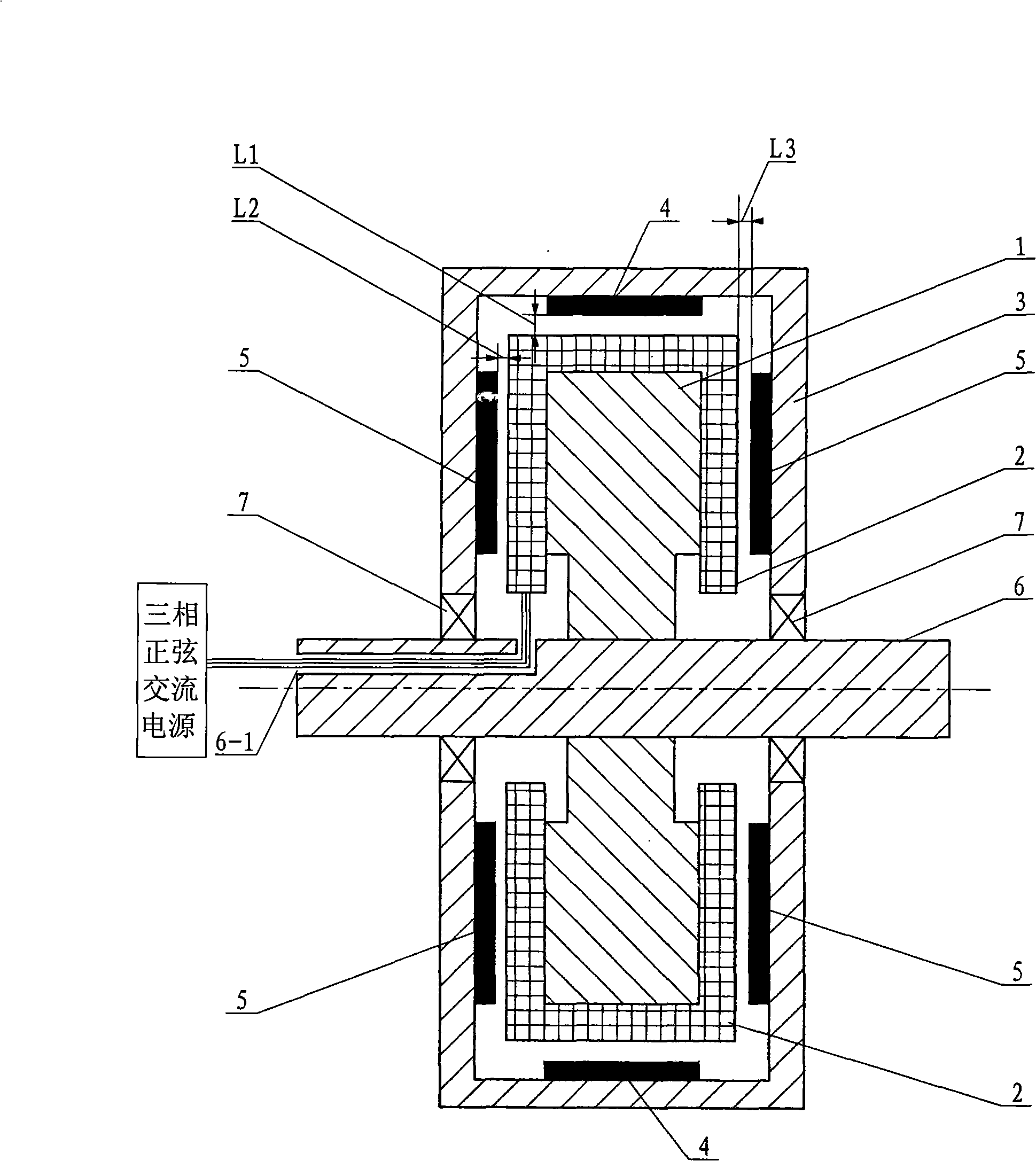 Permanent magnet motor with shaft radial folding winding