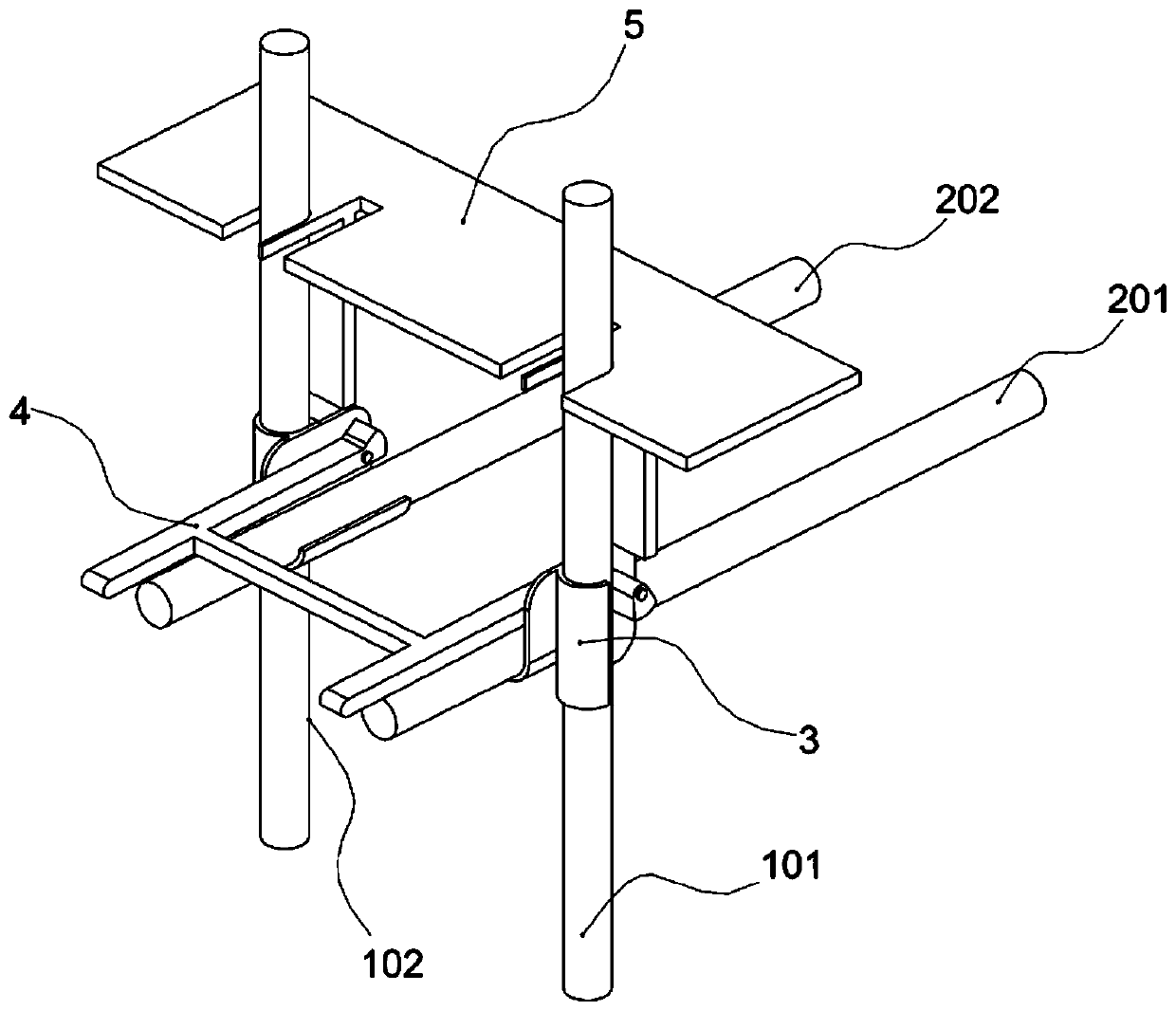 Fast locking mechanism of multiple connected thin-walled silo sliding model