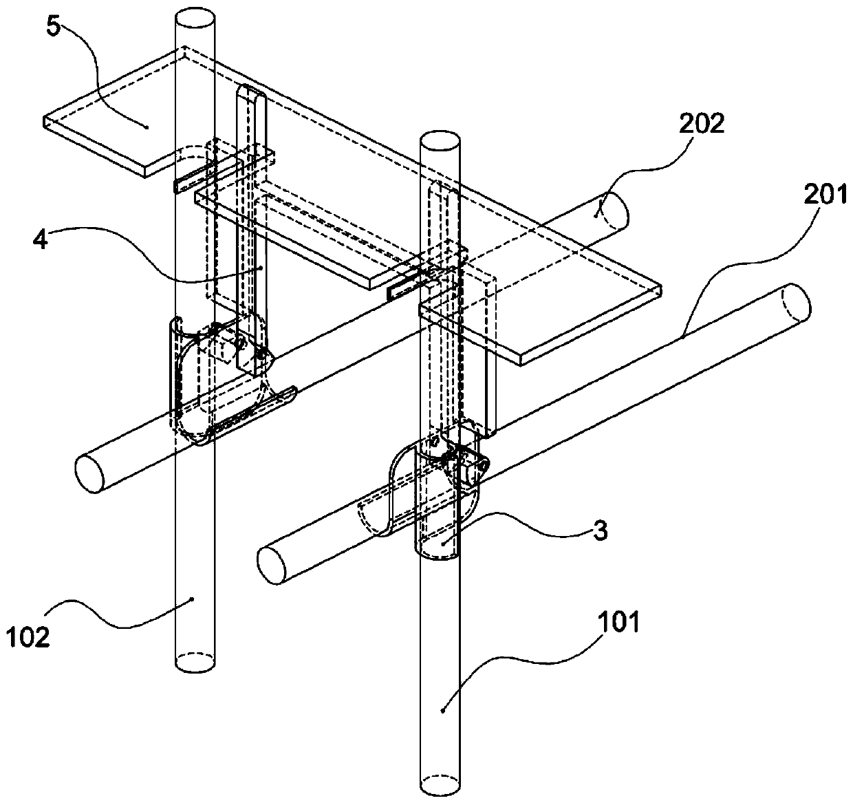 Fast locking mechanism of multiple connected thin-walled silo sliding model