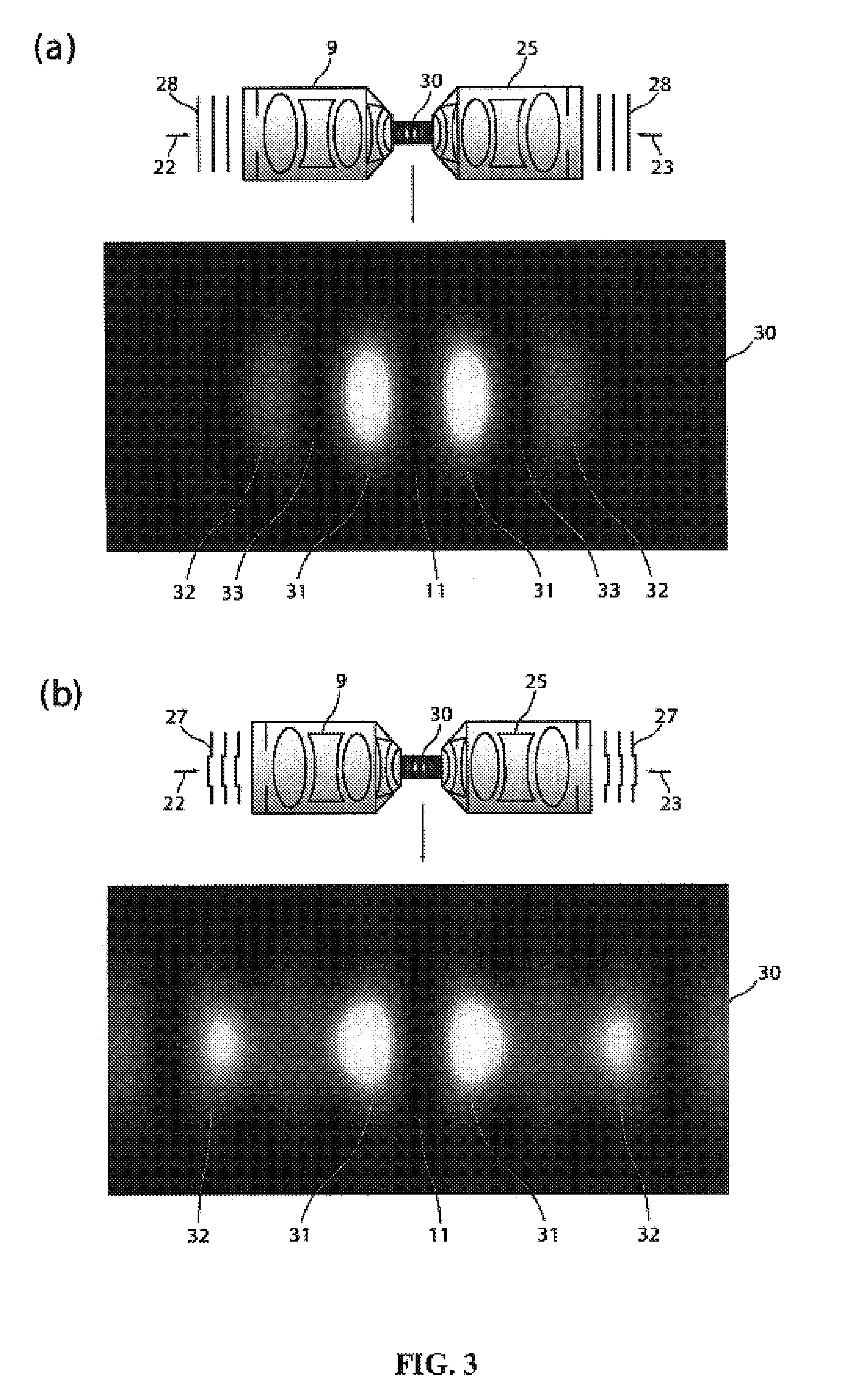 Method and apparatus for spatially limited excitation of an optical transition