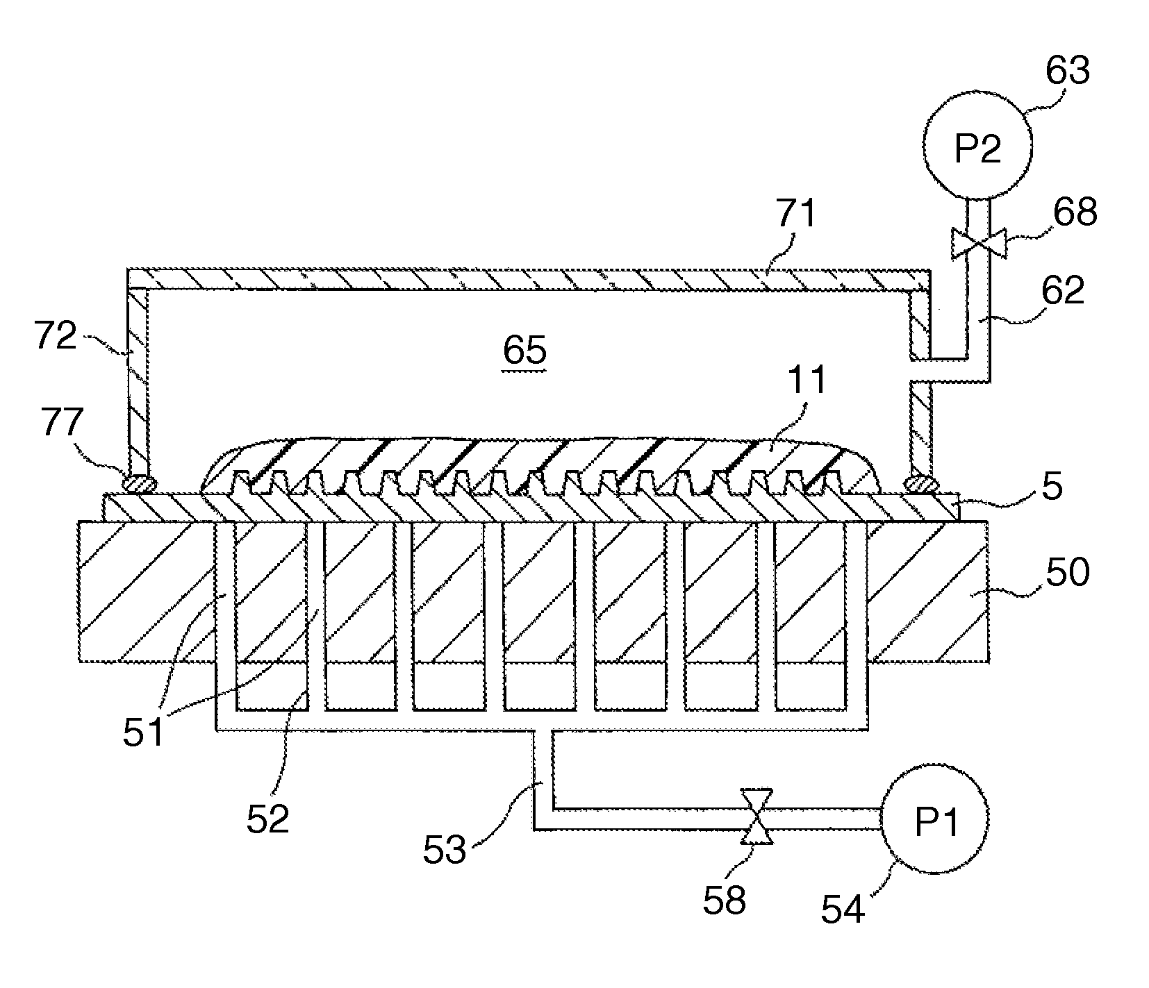 Defoaming method, defoaming device and manufacturing method of transfer mold