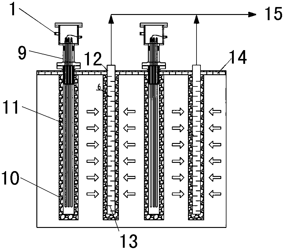 System for restoring organic contaminated soil through in-situ electrical heating and treatment method