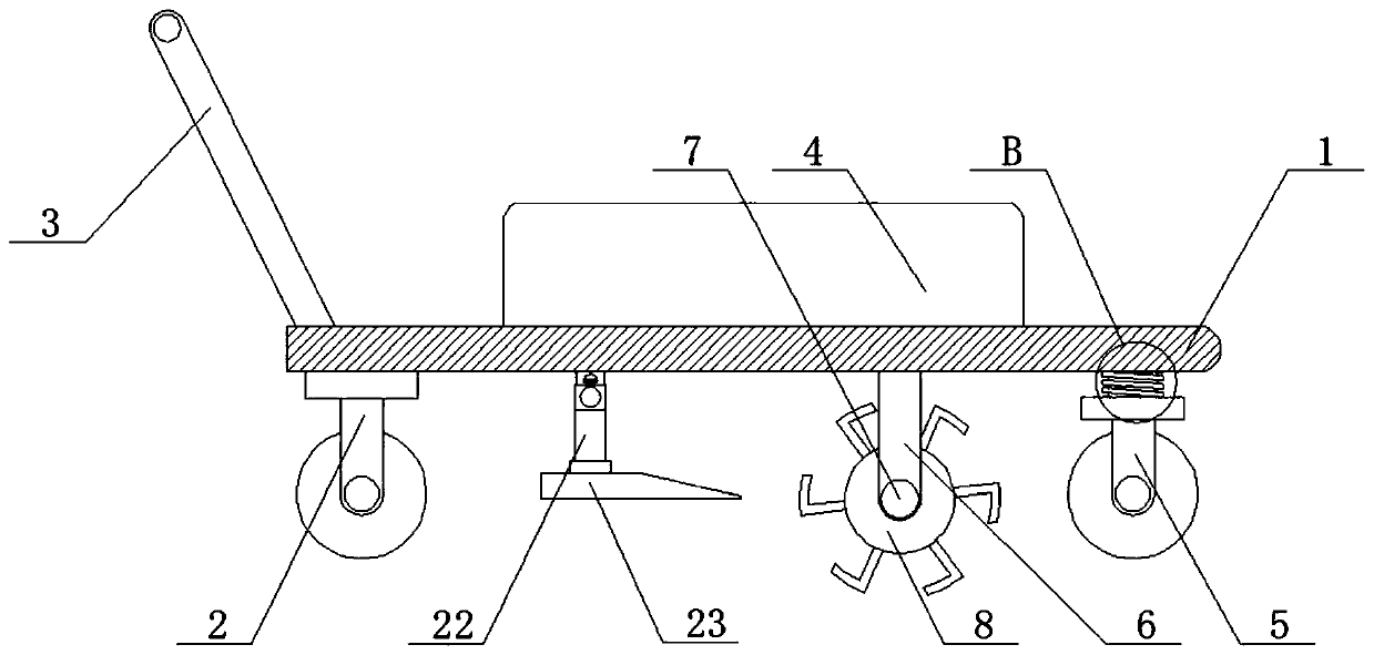 Soil-rough-tillage farm tool used before rice planting