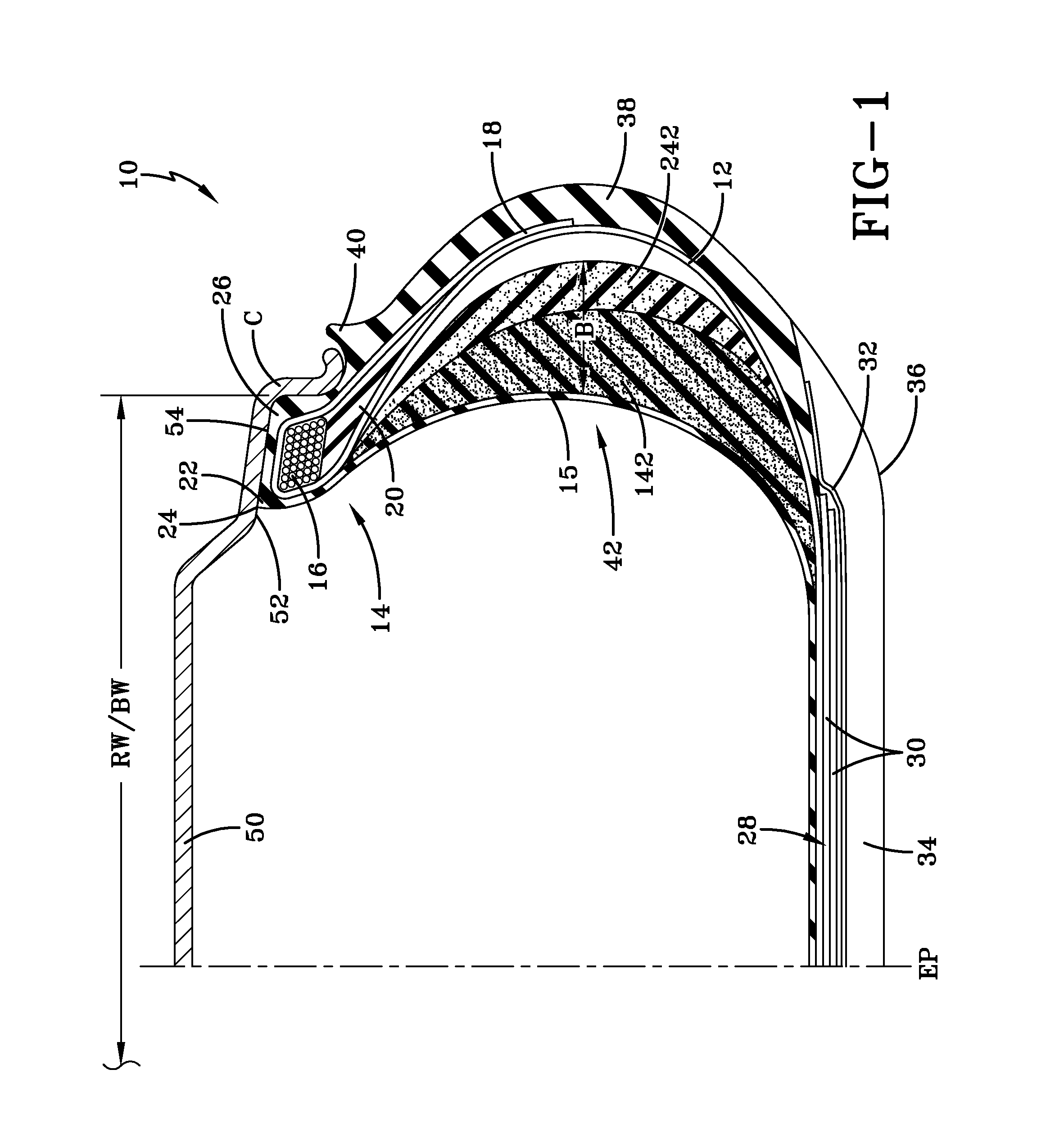 Self-supporting pneumatic tire