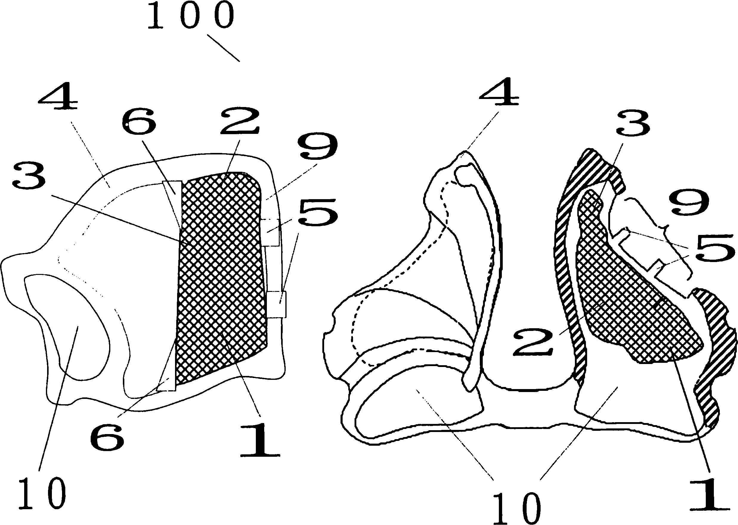 Respiratory guard device with high filtrabilitiy fiber implanted material