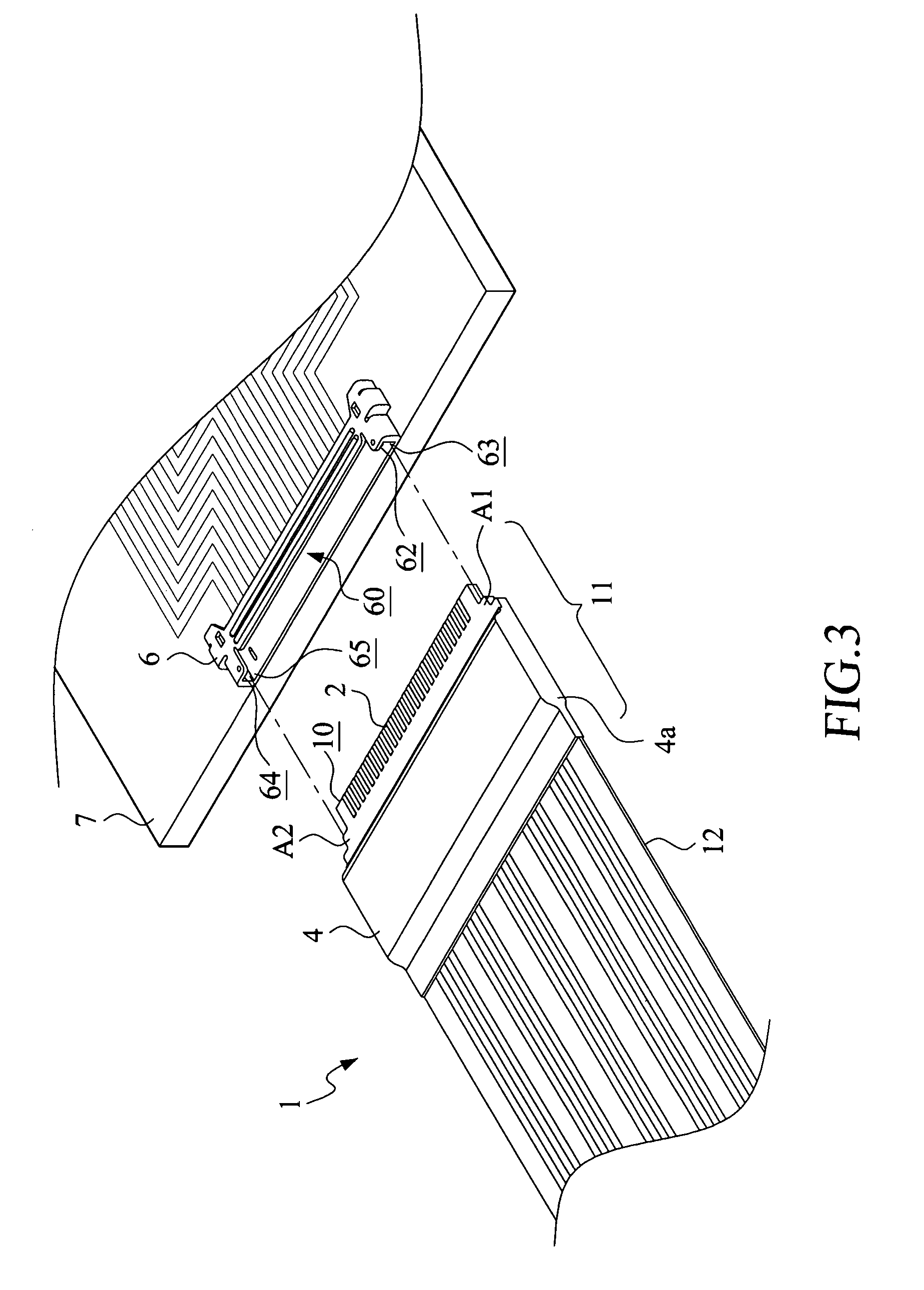 Flexible-circuit-board cable with positioning structure for insertion