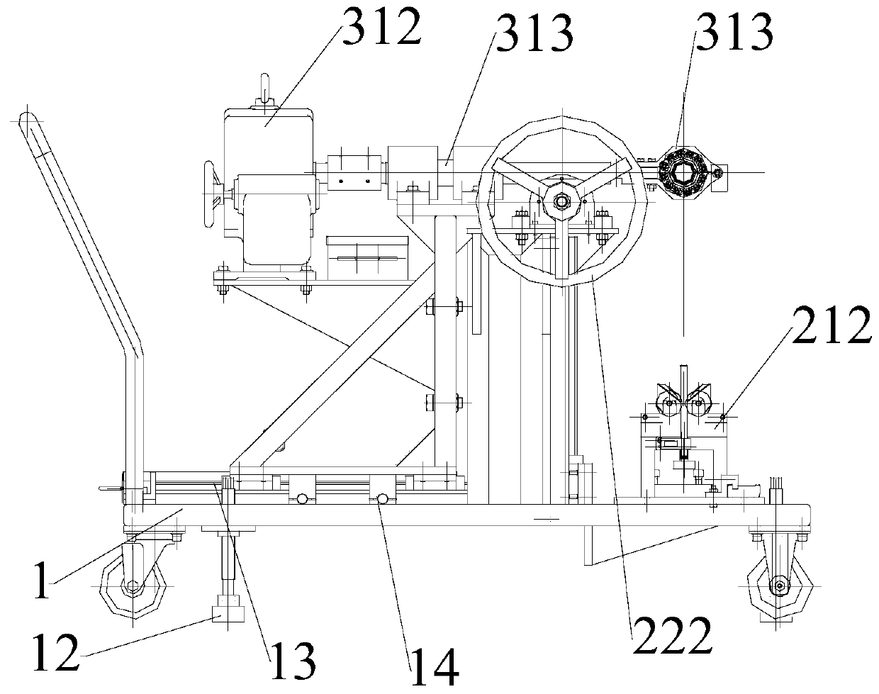 Turbine rotor assembling vehicle for engine and turbine rotor assembling method