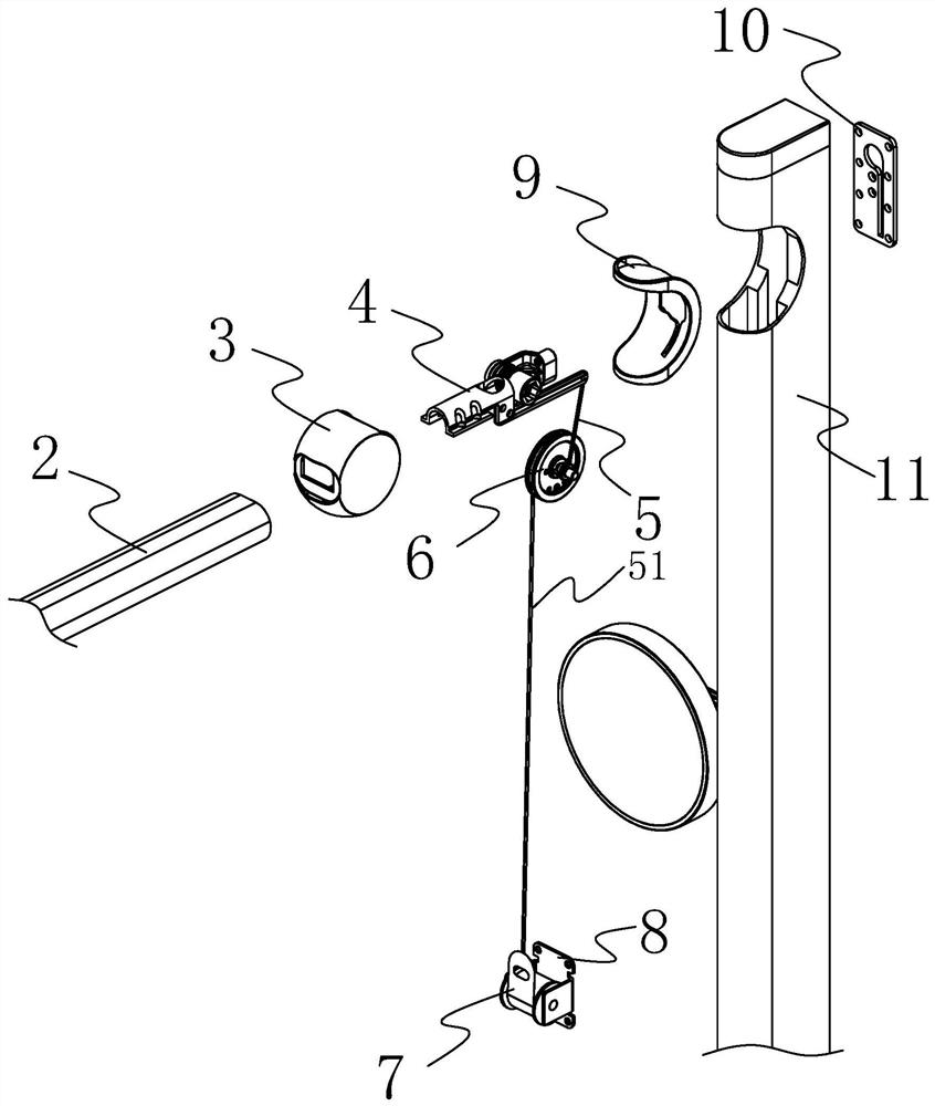 Shower with overhead shower head that can be rotated up and down