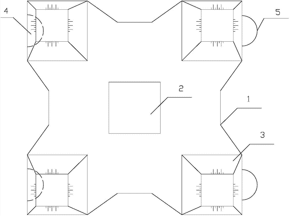 Improved four-leg hollow block