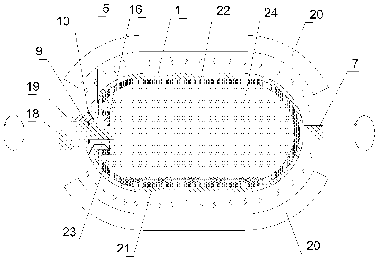 Alloy gas storage bottle lined with plastic bottle or resin bottle and manufacturing method thereof