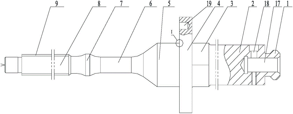 Combined mandrel and mandrel body, end-toothed disc and locking nut thereof