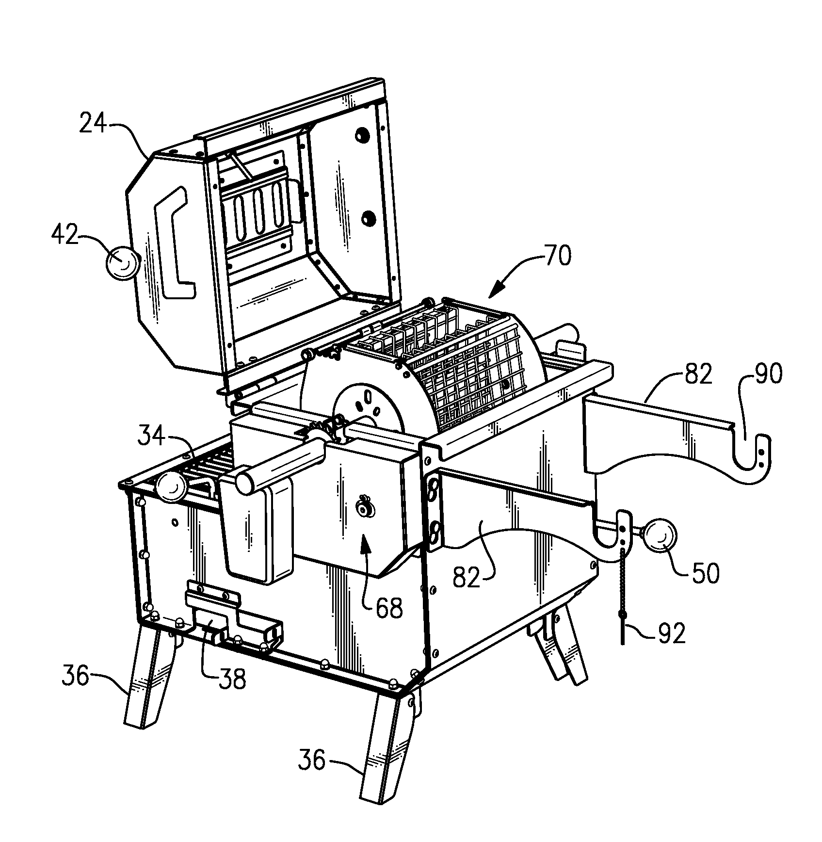 Charcoal Barbecue Rotisserie Grill Cooker