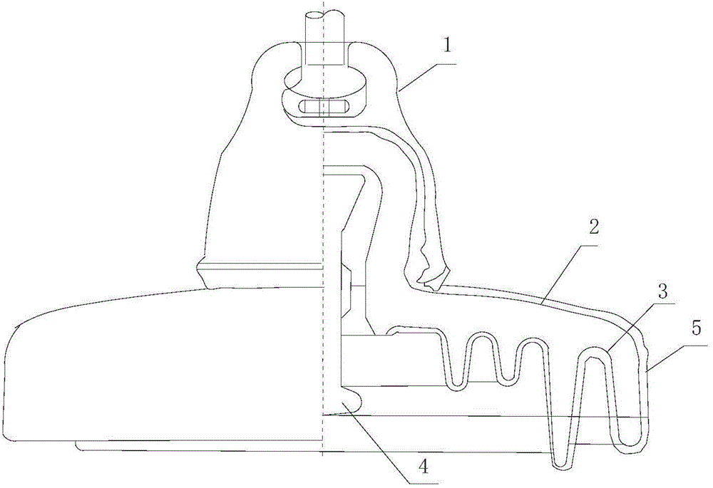 Direct-current disc type suspension bell-shaped porcelain composite insulator dedicated to 210kN