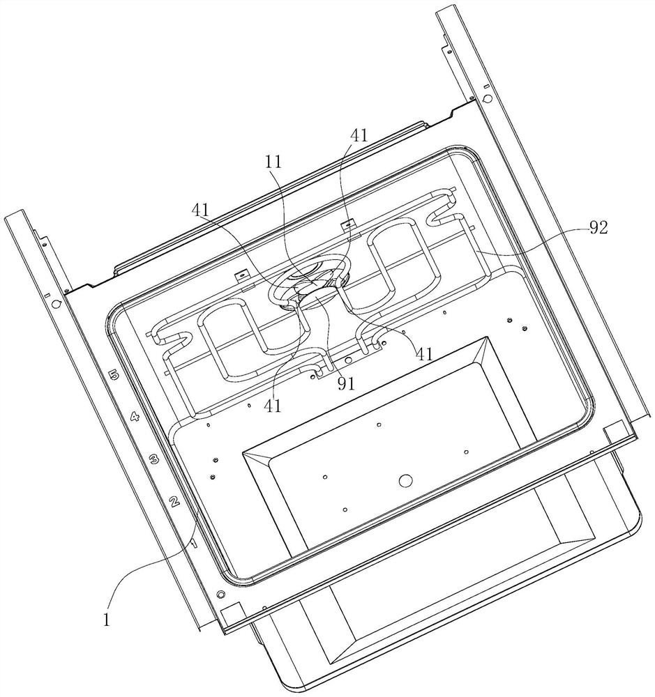 A ventilation component and an integrated steaming and baking machine with the ventilation component