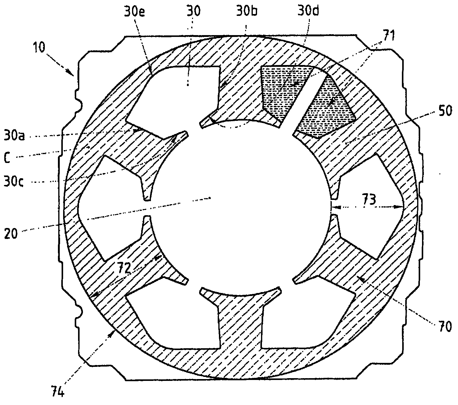 Stator blade for an electric motor