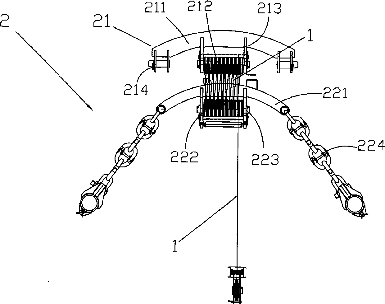 Method and device for reducing over-high deflection in amplitude changing process of caterpillar-band crane arm support