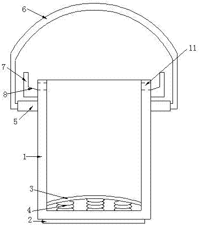 Damping type material barrel capable of achieving tool hanging