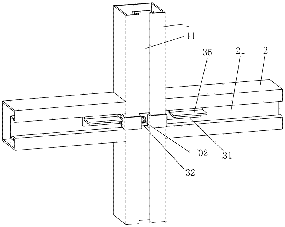 Connecting structure of curtain wall keel