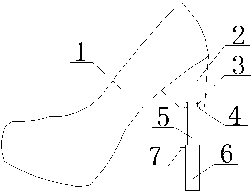 High-heeled shoe having height-changeable heel