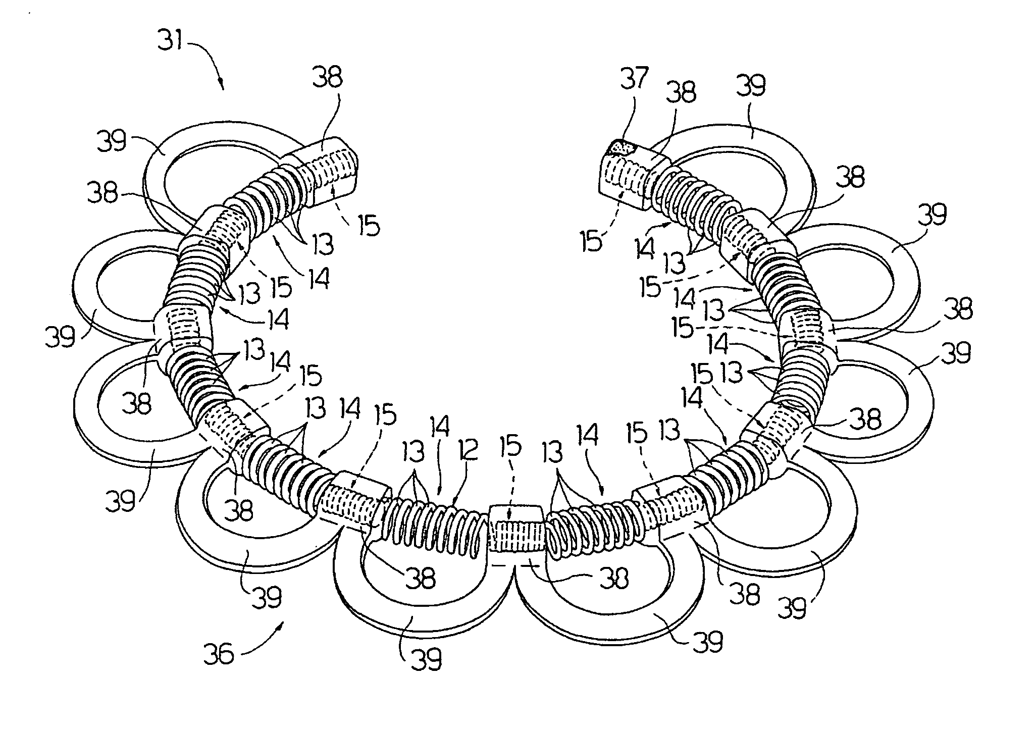 Intracardiac device for restoring the functional elasticity of the cardiac structures, holding tool for the intracardiac device, and method for implantation of the intracardiac device in the heart