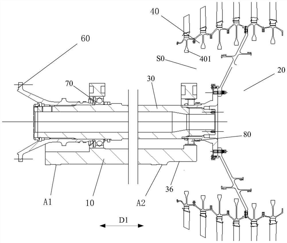 Low-pressure turbine rotor dynamic balance tool, assembly and method