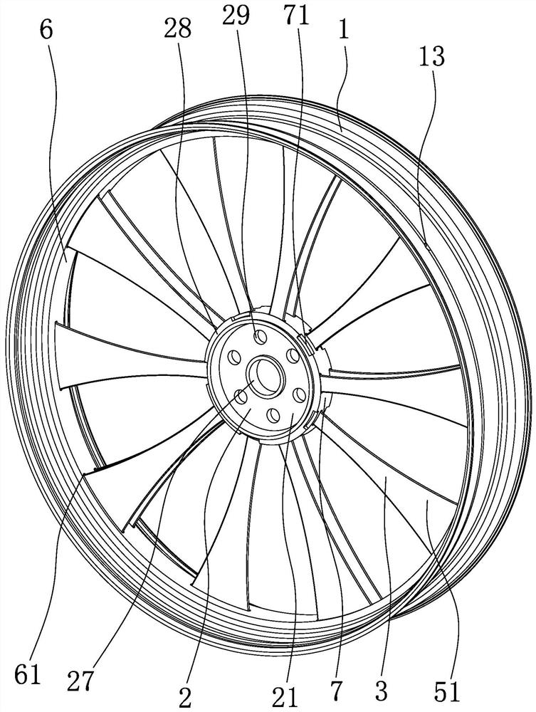 Hub made of light carbon fiber composite material