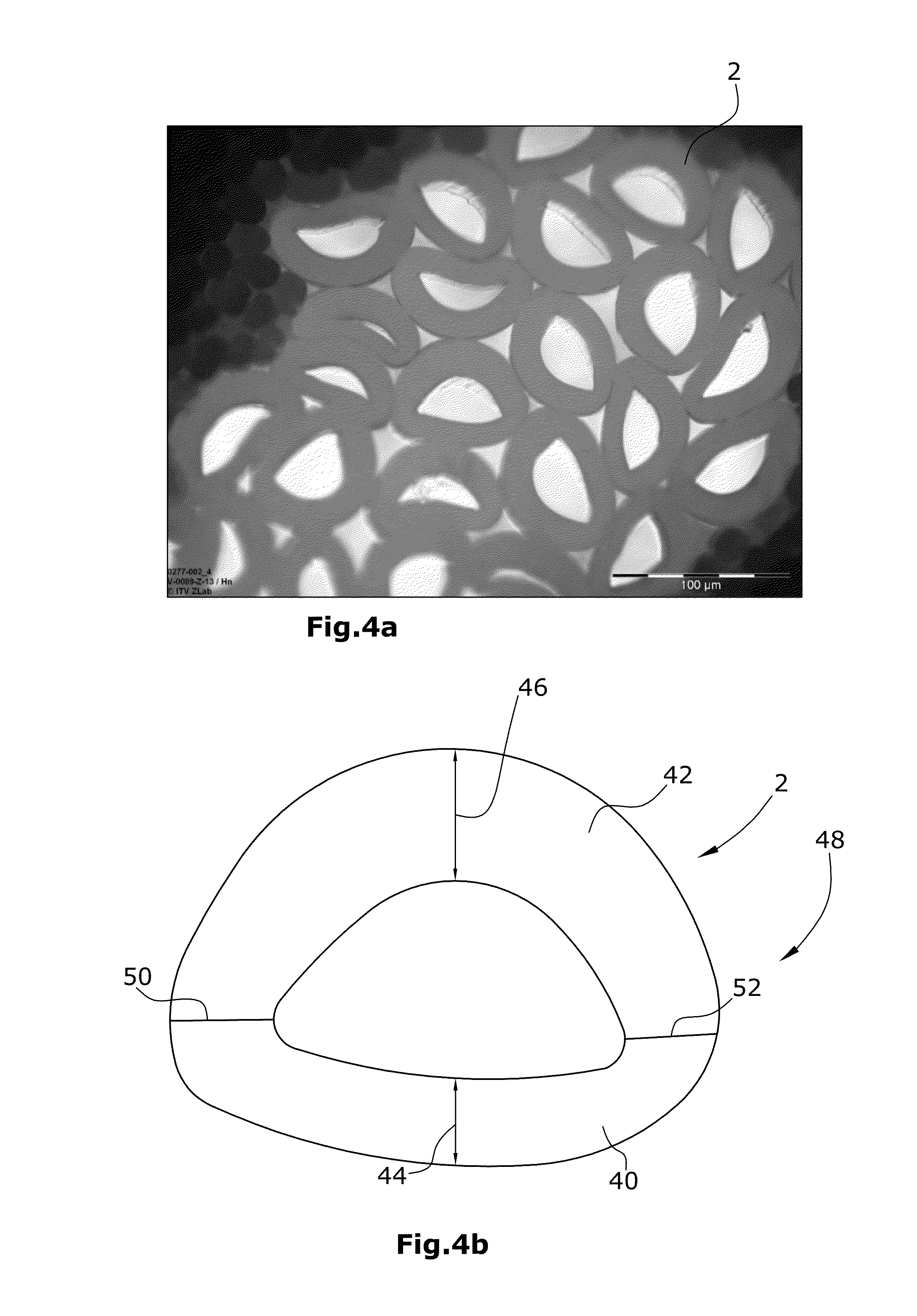 Spinneret for extruding self-crimping hollow fibers, self-crimping hollow fibers, and method for producing self-crimping hollow fibers