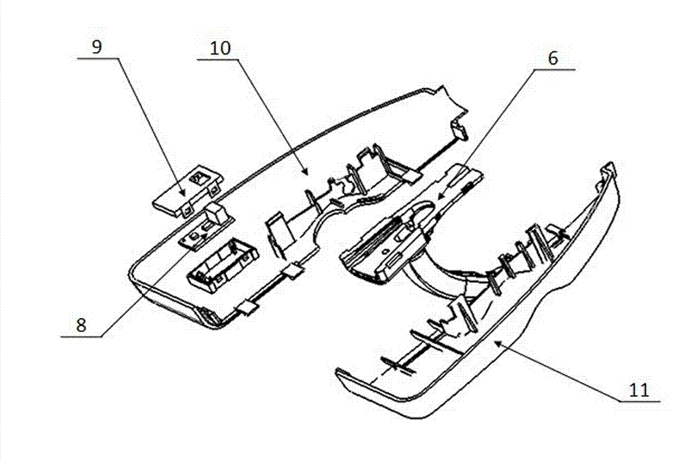 Rearview mirror provided with altitude and gradient display device, and automobile employing rearview mirror